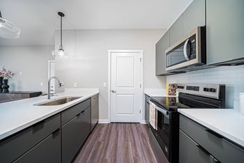 Classic white subway tile backsplash
